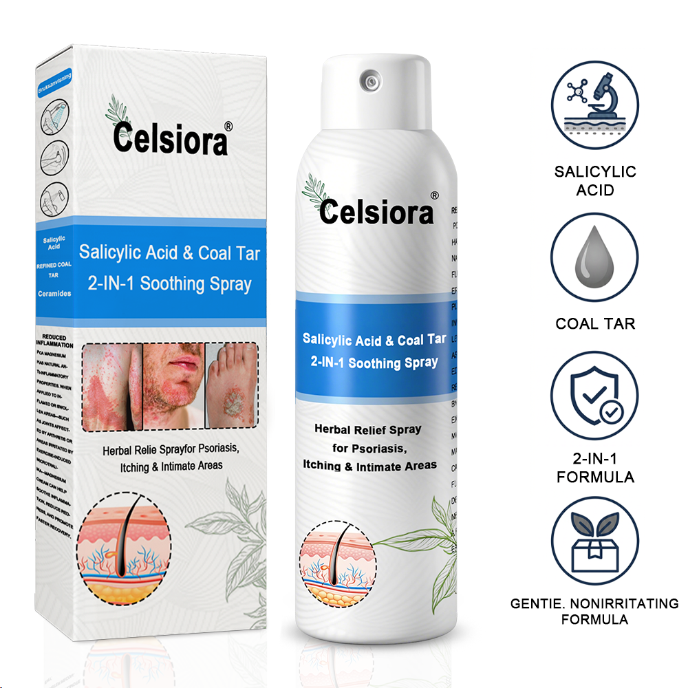 Psoriasis✅ Official Store: Celsiora® SALICYLIC ACID& COAL TAR 2-IN-1 Psoriasis Spray 👨‍⚕️ Developed by Dermatologists (for the treatment of psoriasis and eczema, improvement of bacterial infections in the genital area) Made in USA