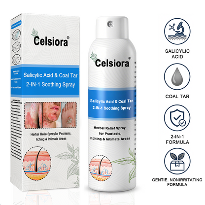 Psoriasis✅ Official Store: Celsiora® SALICYLIC ACID& COAL TAR 2-IN-1 Psoriasis Spray 👨‍⚕️ Developed by Dermatologists (for the treatment of psoriasis and eczema, improvement of bacterial infections in the genital area) Made in USA