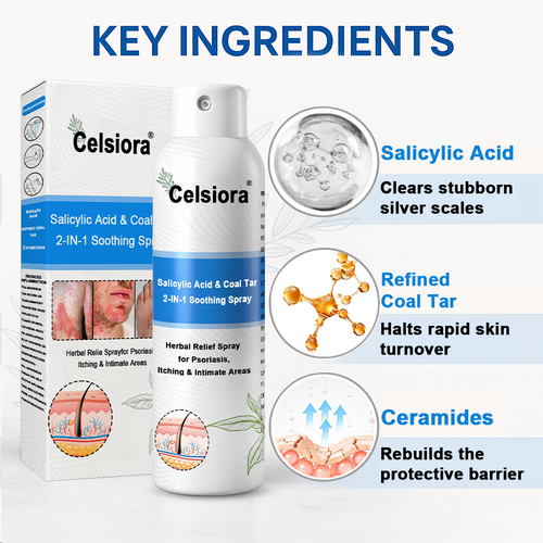 Psoriasis✅ Official Store: Celsiora® SALICYLIC ACID& COAL TAR 2-IN-1 Psoriasis Spray 👨‍⚕️ Developed by Dermatologists (for the treatment of psoriasis and eczema, improvement of bacterial infections in the genital area) Made in USA
