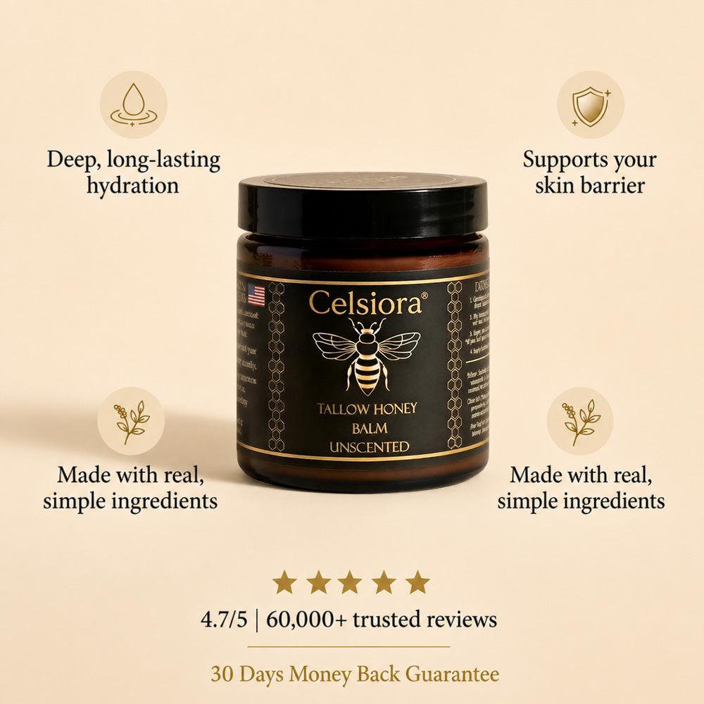 🌸Celsiora® 🌸Organic Tallow Honey Balm to Help Helps remove warts, skin tags, and psoriasis