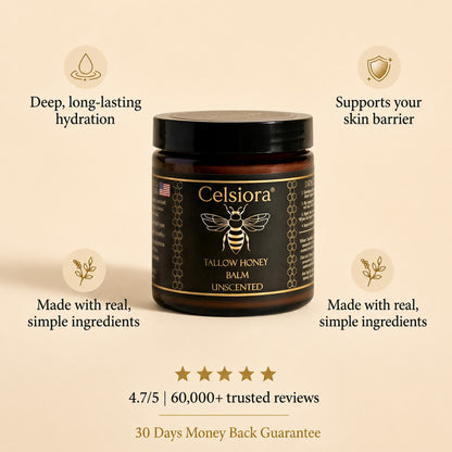 🌸Celsiora® 🌸Organic Tallow Honey Balm to Help Helps remove warts, skin tags, and psoriasis