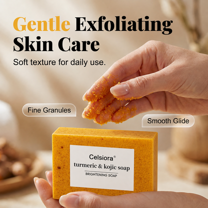 UPSELL🔥BUY 2 GET 1 FREE🔥Turmeric Brightening Soap (with Vitamin C, Alpha Arbutin, Oat)-Celsiora®