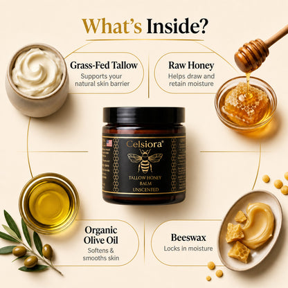 🌸Celsiora® 🌸Organic Tallow Honey Balm to Help Helps remove warts, skin tags, and psoriasis