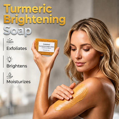 UPSELL🔥BUY 2 GET 1 FREE🔥Turmeric Brightening Soap (with Vitamin C, Alpha Arbutin, Oat)-Celsiora®