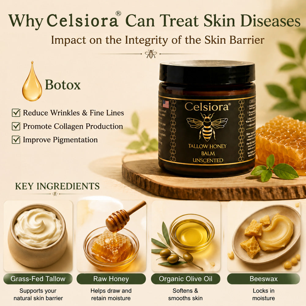 🌸Celsiora® 🌸Organic Tallow Honey Balm to Help Helps remove warts, skin tags, and psoriasis
