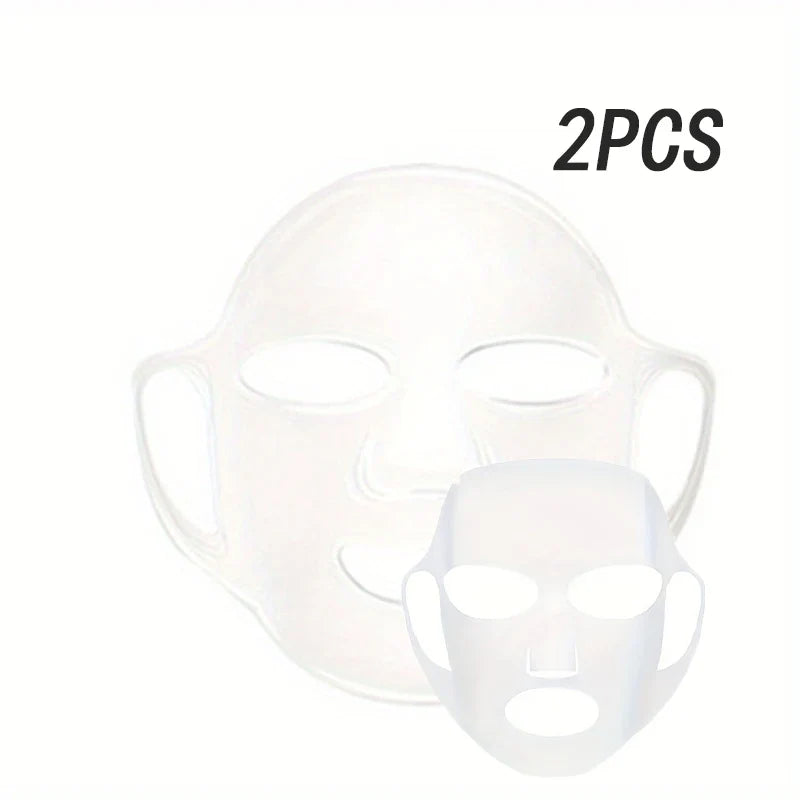 Silicone mask cover, ear-mounted fixed mask to moisturize and absorb essence, reusable facial care tool