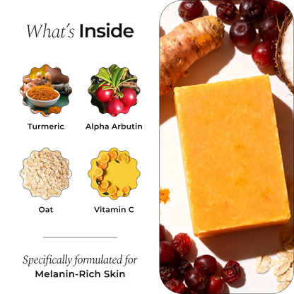 UPSELL🔥BUY 2 GET 1 FREE🔥Turmeric Brightening Soap (with Vitamin C, Alpha Arbutin, Oat)-Celsiora®